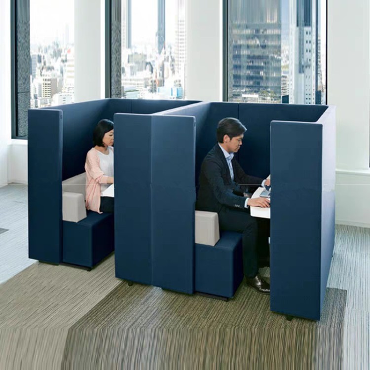 High-Back Modular Meeting Booth Sofa for Collaborative Workspaces - Image 2