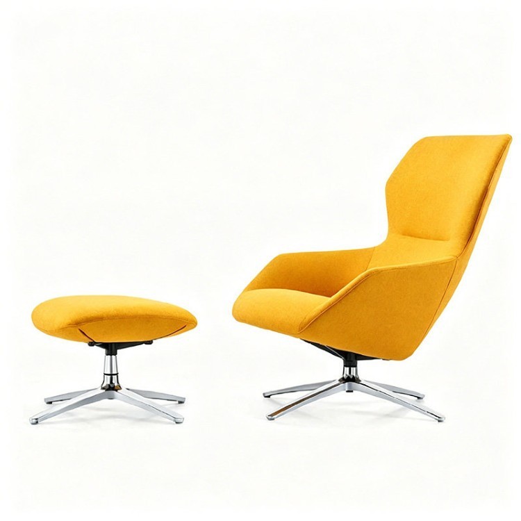 Modern High-Back Lounge Chair | Curved Upholstered Business Accent Chair - Image 3