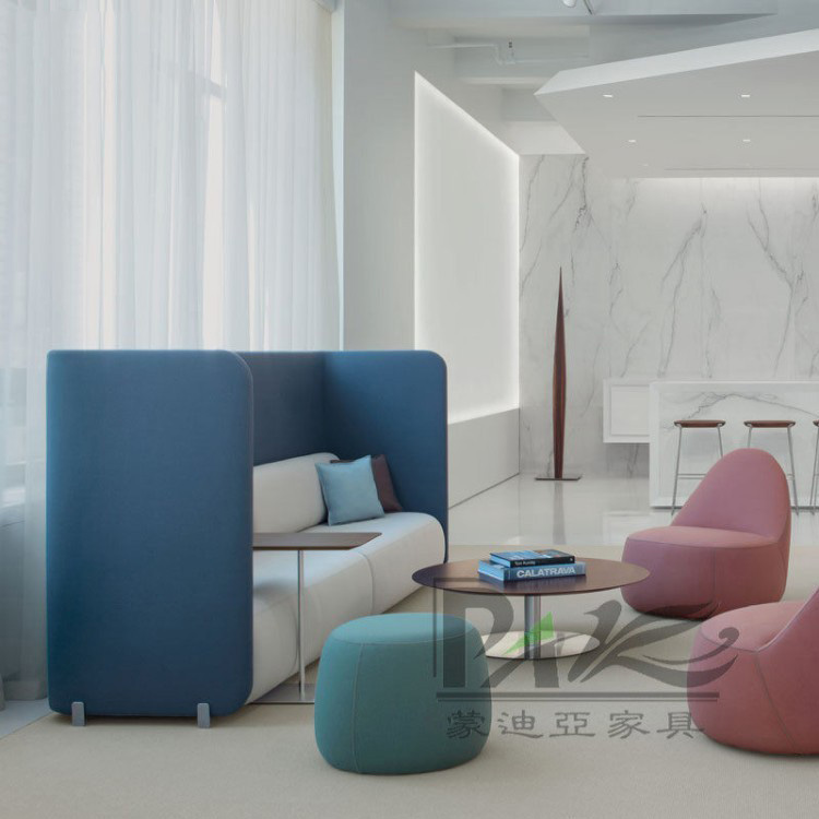 High-Back Booth Sofa with Side Table | Semi-Private Seating for Modern Commercial Spaces