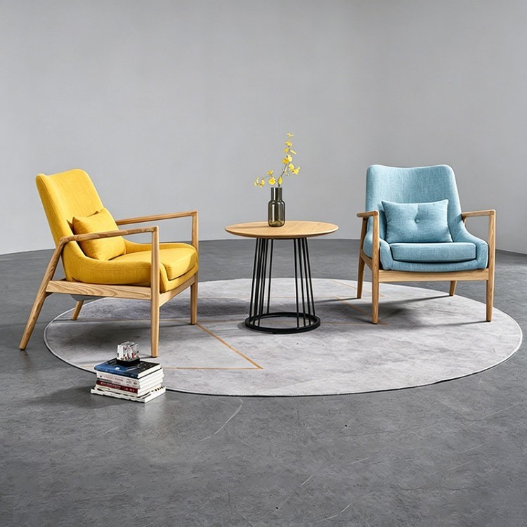 Modern Wooden Frame Lounge Chair | Upholstered Business Reception Armchair