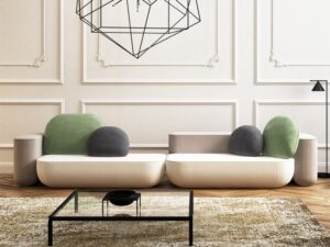 Modern Minimalist Modular Sofa | Rounded Curved Lounge Sofa for Contemporary Spaces