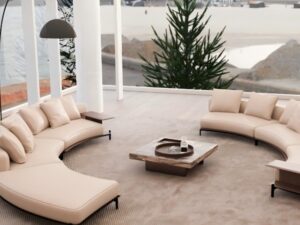 Modern Curved Modular Sofa | Wraparound Sectional Lounge Sofa for Commercial Spaces