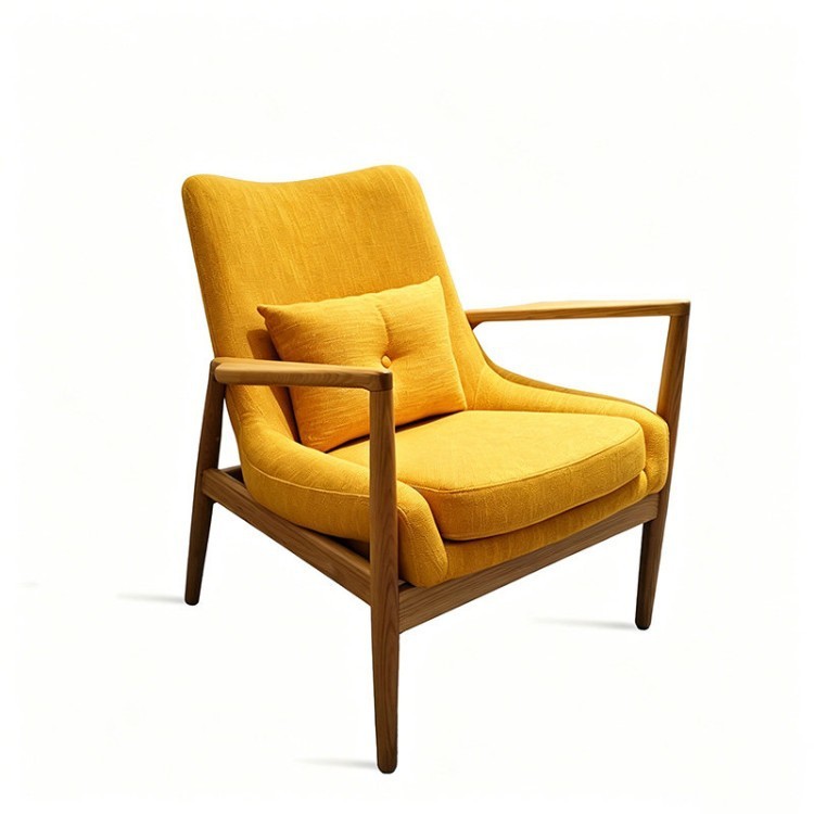 Modern Wooden Frame Lounge Chair | Upholstered Business Reception Armchair - Image 2