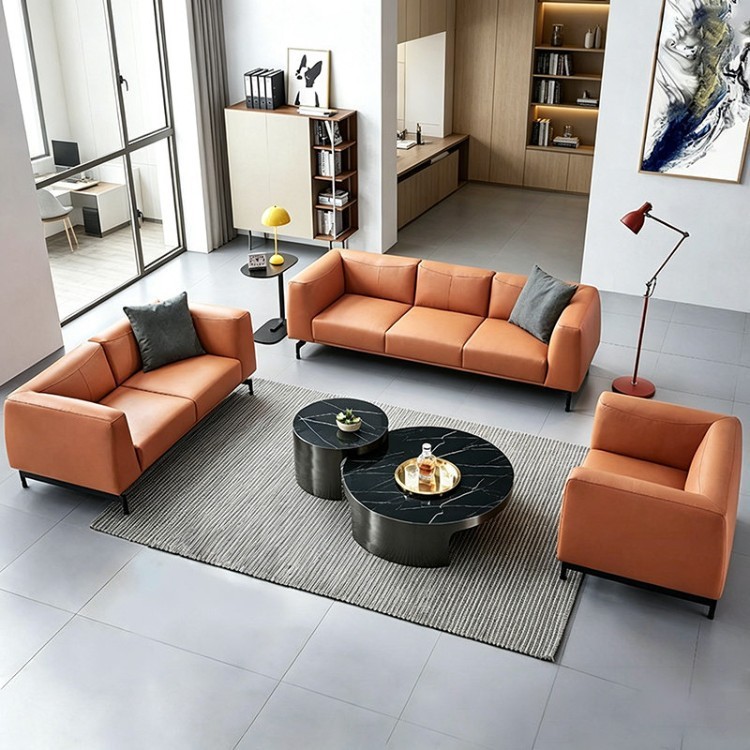 Modern 3-Seater Executive Leather Sofa | Luxury Office Reception Sofa - Image 2