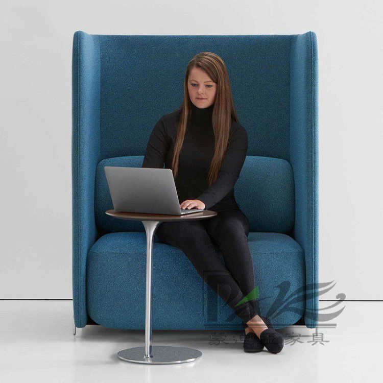High-Back Booth Sofa with Side Table | Semi-Private Seating for Modern Commercial Spaces - Image 4