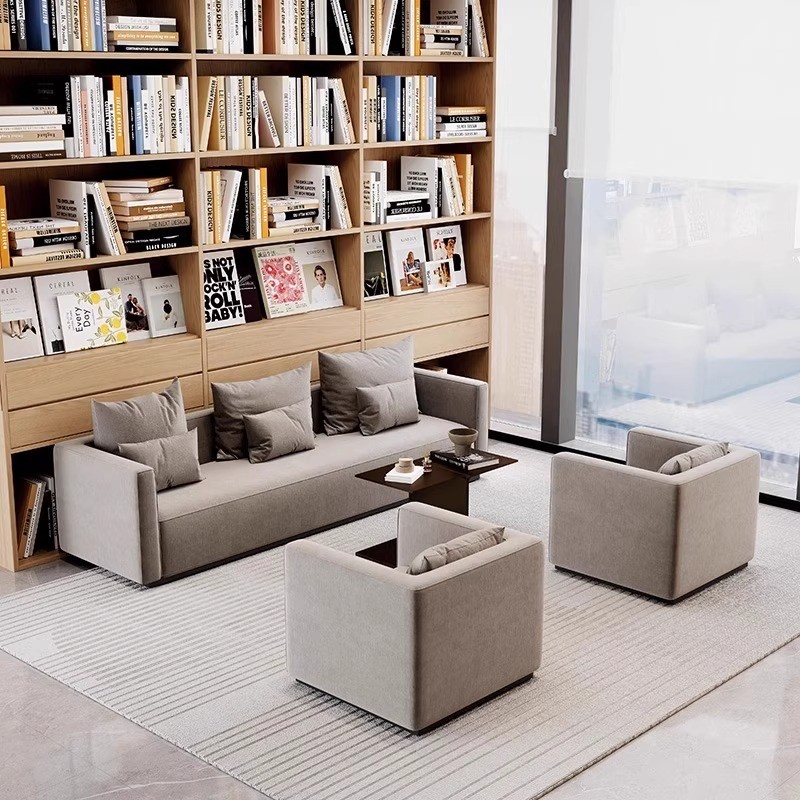Modern Multifunctional Modular Office Sofa | Double-Sided Lounge Seating with Side Tables - Image 4