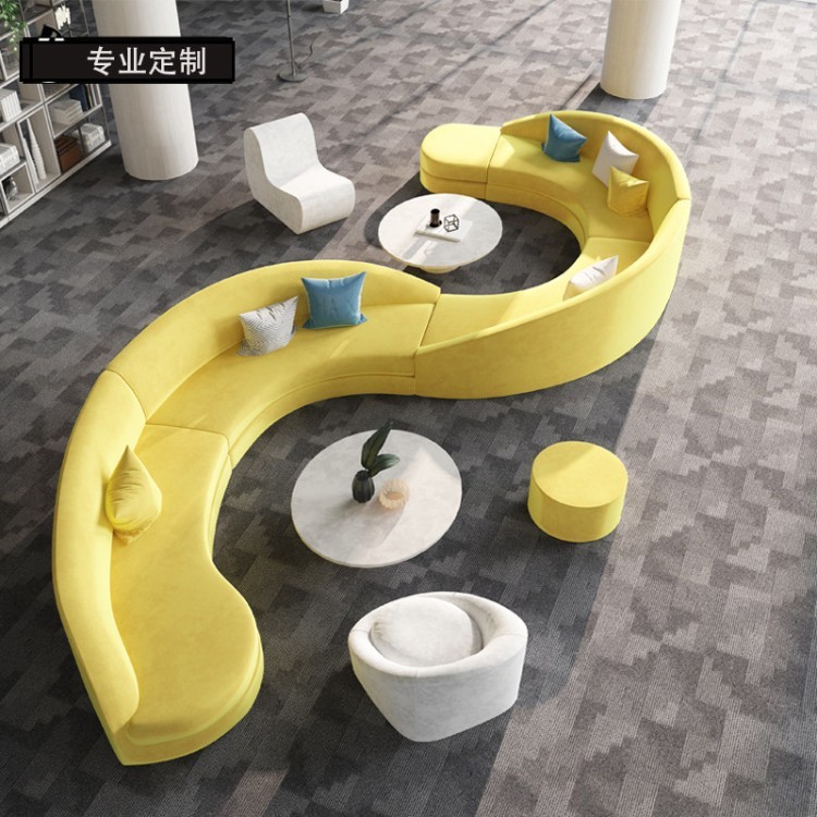 S-Shaped Modular Sofa | Curved Upholstered Seating for Children's Activity Areas & Commercial Spaces - Image 4