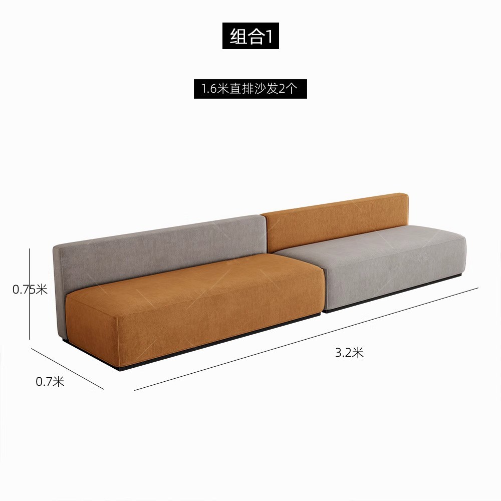 Modern Multifunctional Modular Office Sofa | Double-Sided Lounge Seating with Side Tables - Image 5