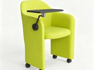 Mobile Meeting Chair with Writing Tablet | Upholstered Training & Collaboration Chair