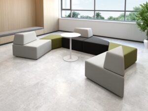 Modular Lounge Sofa Seating System with Color-Block Upholstery