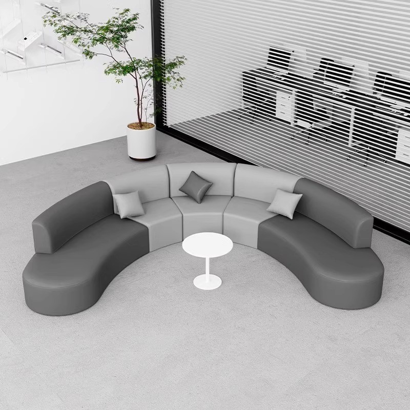 Semi-Circular Modular Public Sofa | Curved Multi-Seat Lounge System - Image 2