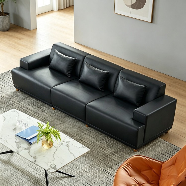 Modern 3-Seater Executive Sofa | Wide-Seat Office Reception Sofa