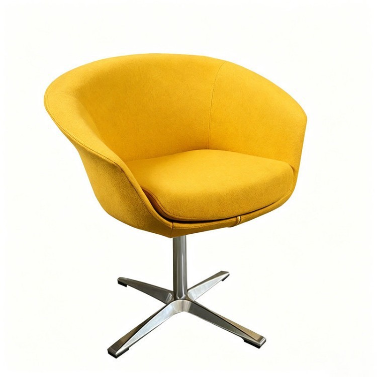 Modern Curved Lounge Chair | Business Armchair with Four-Star Metal Base - Image 5