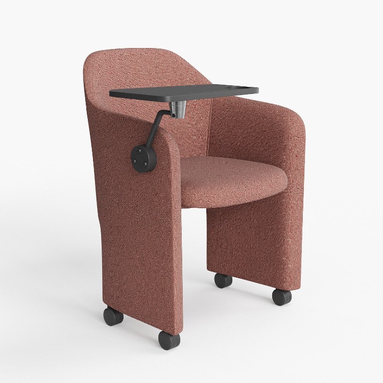 Mobile Meeting Chair with Writing Tablet | Upholstered Training & Collaboration Chair - Image 5