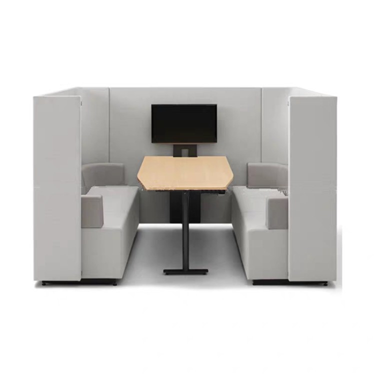 High-Back Modular Meeting Booth Sofa for Collaborative Workspaces - Image 5