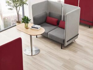 High-Back Enclosed Office Lounge Sofa for Two