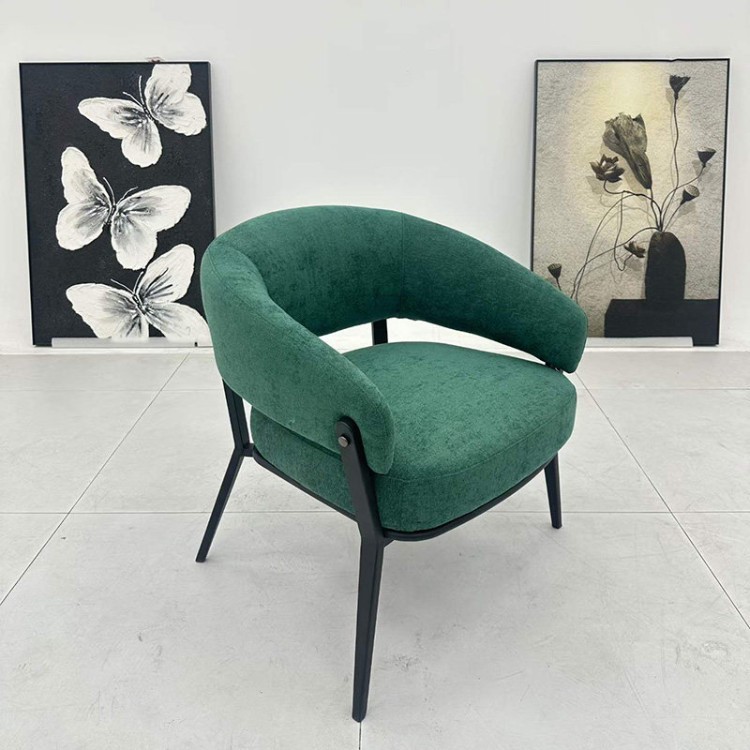 Modern Curved Lounge Chair | Upholstered Business Meeting Chair with Metal Frame - Image 2