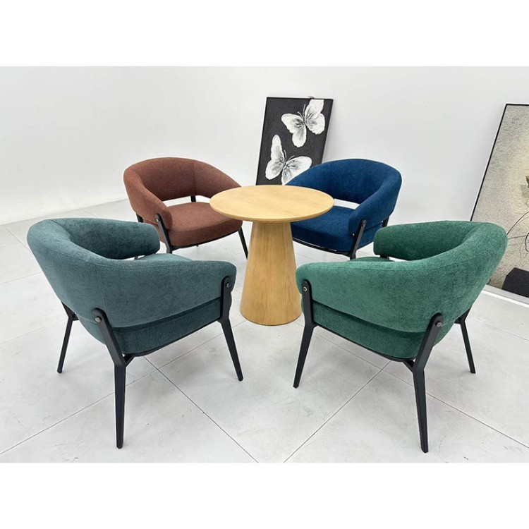 Modern Curved Lounge Chair | Upholstered Business Meeting Chair with Metal Frame - Image 3
