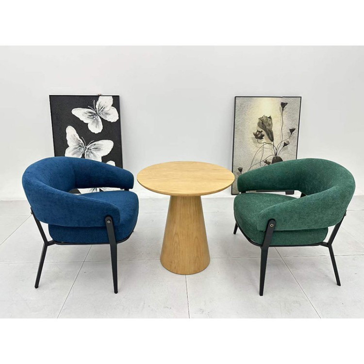 Modern Curved Lounge Chair | Upholstered Business Meeting Chair with Metal Frame - Image 4