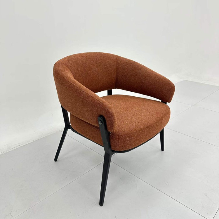 Modern Curved Lounge Chair | Upholstered Business Meeting Chair with Metal Frame - Image 5