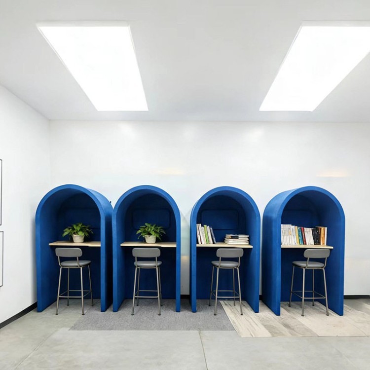 Semi-Enclosed Acoustic Study Pod | Single-Person Focus Work & Reading Booth