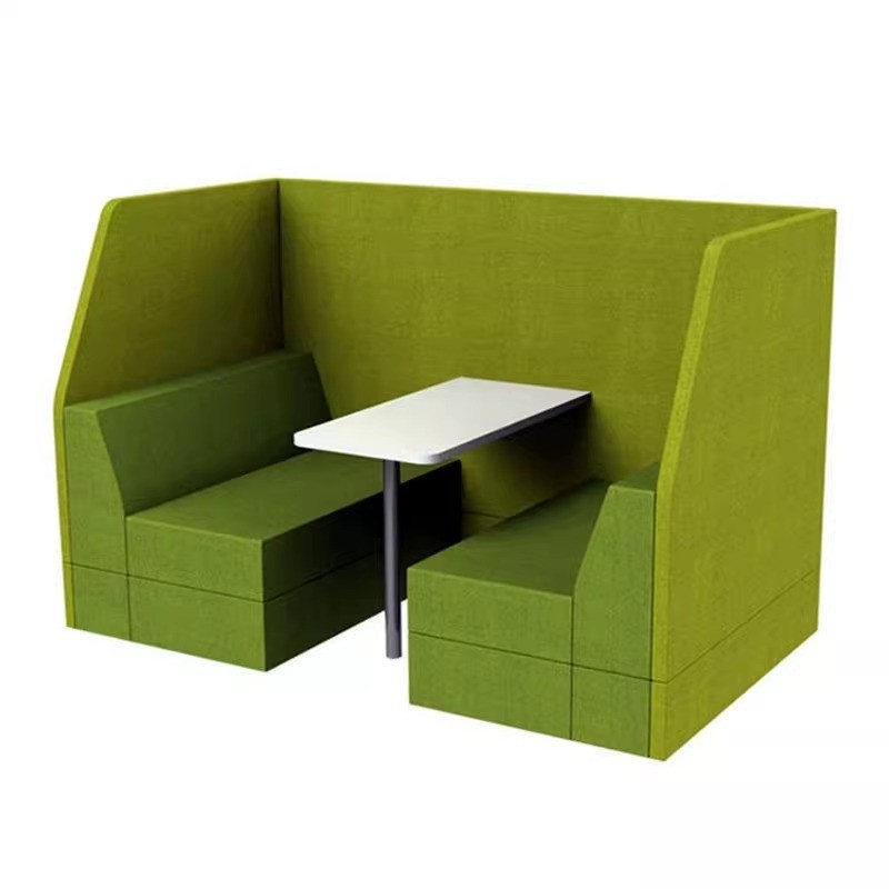 High-Back Face-to-Face Meeting Sofa | Semi-Enclosed Booth Seating
