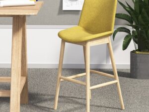 Modern Minimalist Wooden Bar Stool｜Upholstered High-Seat Chair