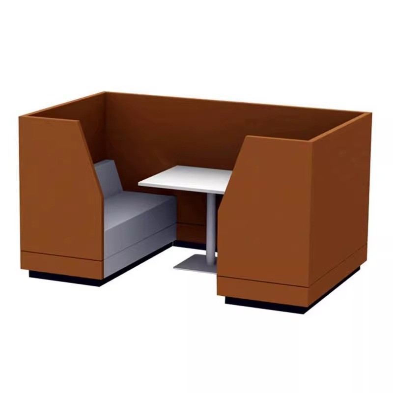 High-Back Face-to-Face Meeting Sofa | Semi-Enclosed Booth Seating - Image 2