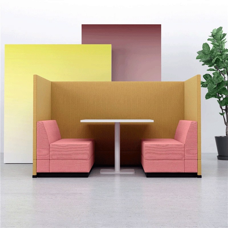 High-Back Face-to-Face Meeting Sofa | Semi-Enclosed Booth Seating - Image 3