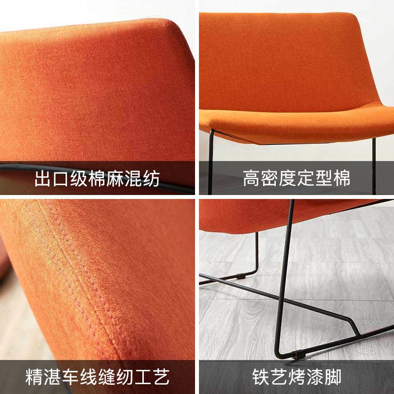 Modern Upholstered Reception Chair with Chrome Metal Legs - Image 4