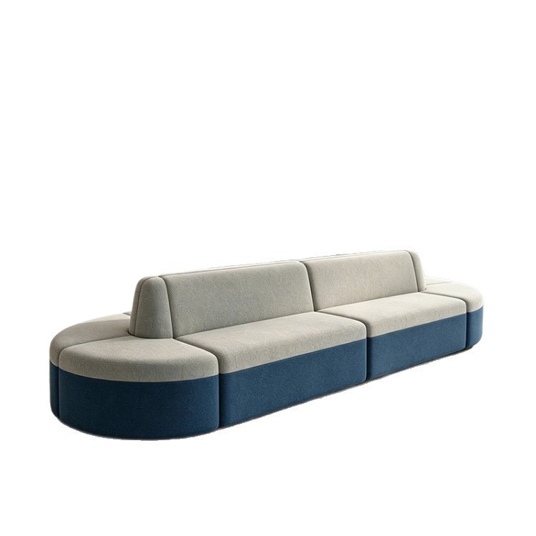 Double-Sided Modular Public Lounge Sofa | Integrated Table Seating System - Image 5