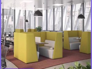 Modern High-Back Face-to-Face Booth Sofa | Semi-Enclosed Meeting Seating