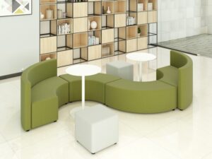 Curved Modular Sofa｜High-Back Enclosed Lounge & Conversation Sofa