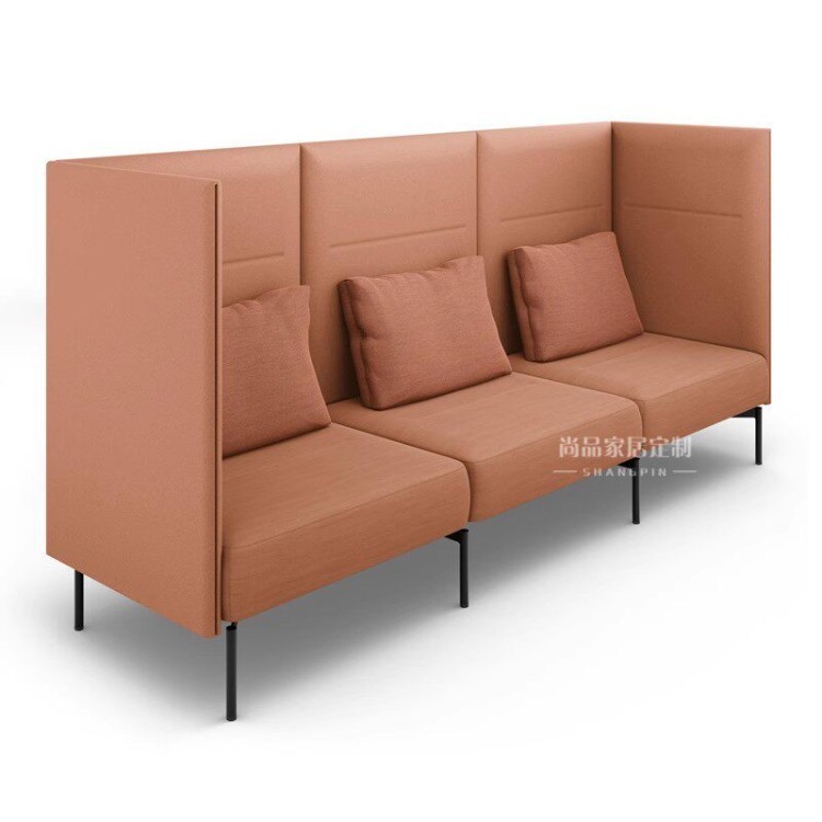 High-Back Face-to-Face Meeting Sofa | Semi-Enclosed Business Booth Seating - Image 2