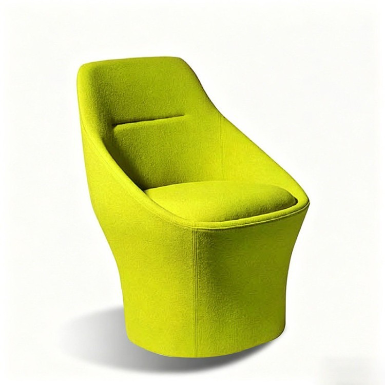 Modern Sculptural Upholstered Lounge Chair | Enveloping Business Accent Chair