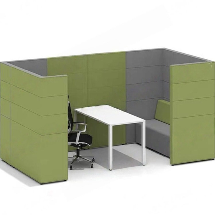 High-Back Enclosed Modular Sofa | Commercial Office Lounge & Semi-Private Work Pod