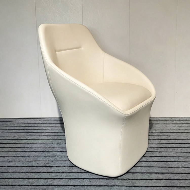 Modern Sculptural Upholstered Lounge Chair | Enveloping Business Accent Chair - Image 2