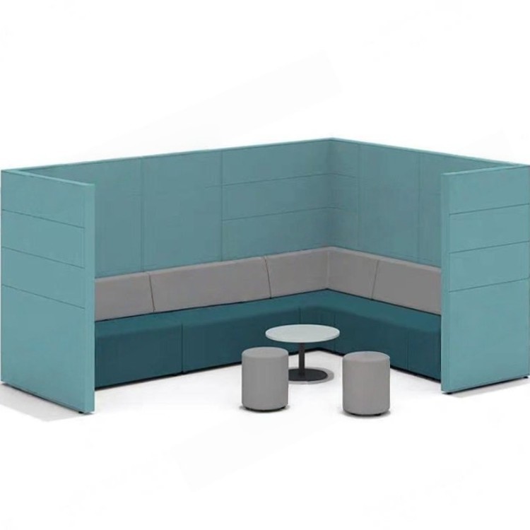 High-Back Enclosed Modular Sofa | Commercial Office Lounge & Semi-Private Work Pod - Image 3