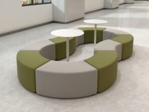 Circular Modular Lounge Bench | Flexible Seating System for Modern Commercial Spaces