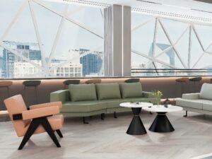 Modern 3-Seater Sofa | Scandinavian-Style Upholstered Lounge Sofa for Offices and Commercial Spaces