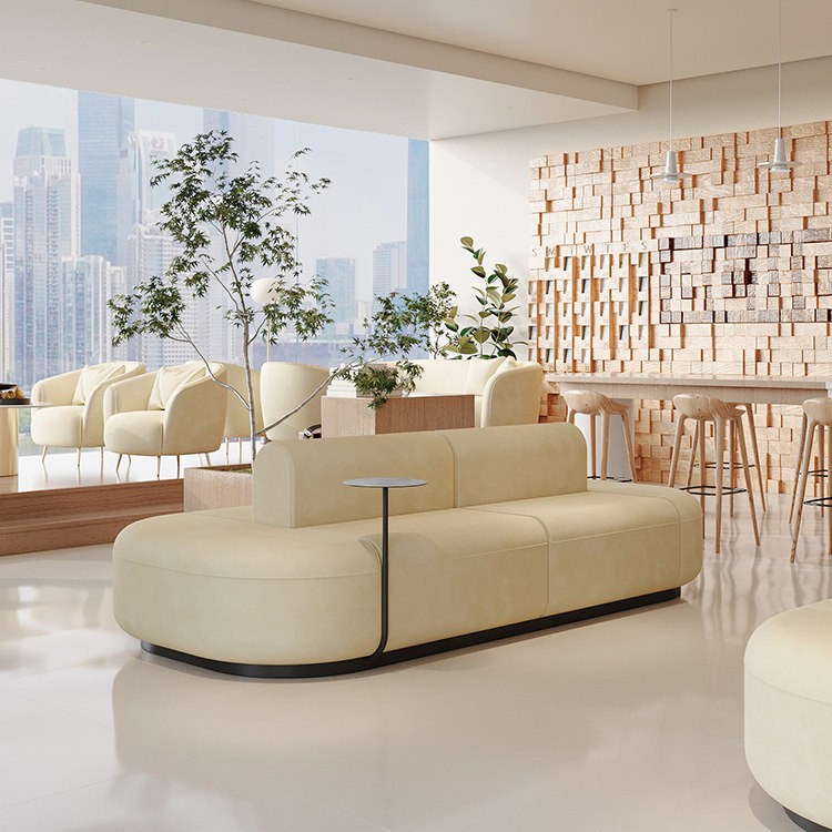 Modern Blue Modular Lounge Sofa with Rounded Edges - Image 3