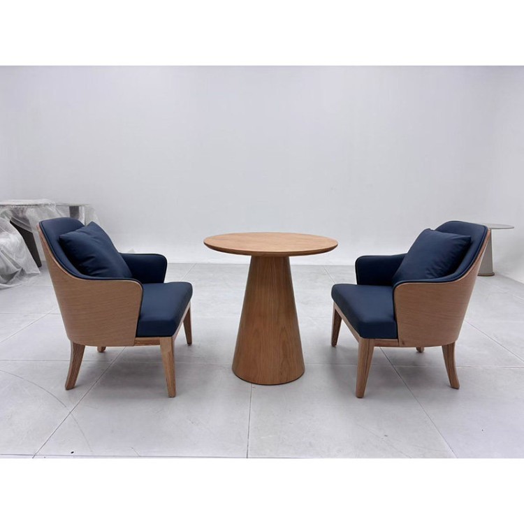 Modern Wood-Frame Upholstered Lounge Chair | Business Reception Armchair - Image 4