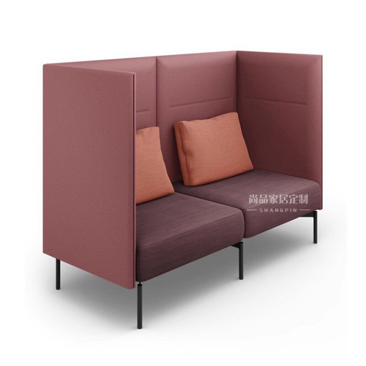 High-Back Face-to-Face Meeting Sofa | Semi-Enclosed Business Booth Seating - Image 3