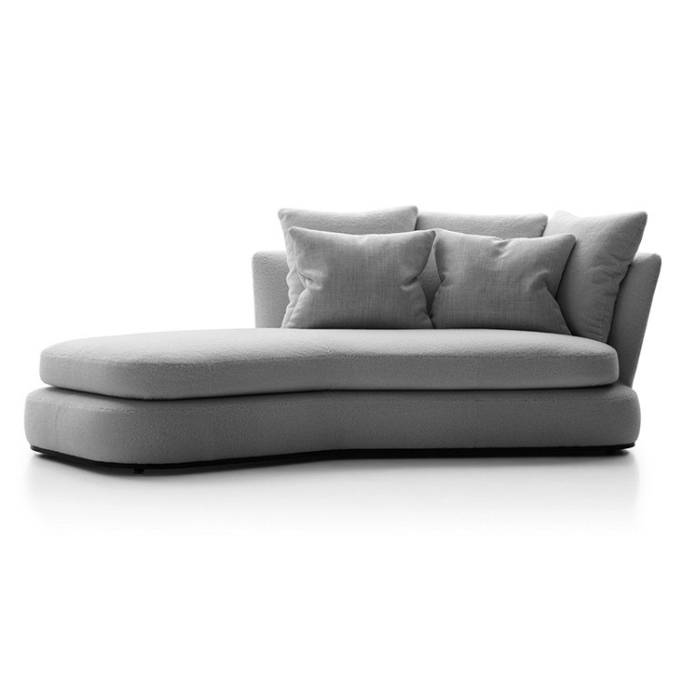 Modern Minimalist Chaise Lounge Sofa | Soft Curved Relaxing Modular Sofa - Image 2