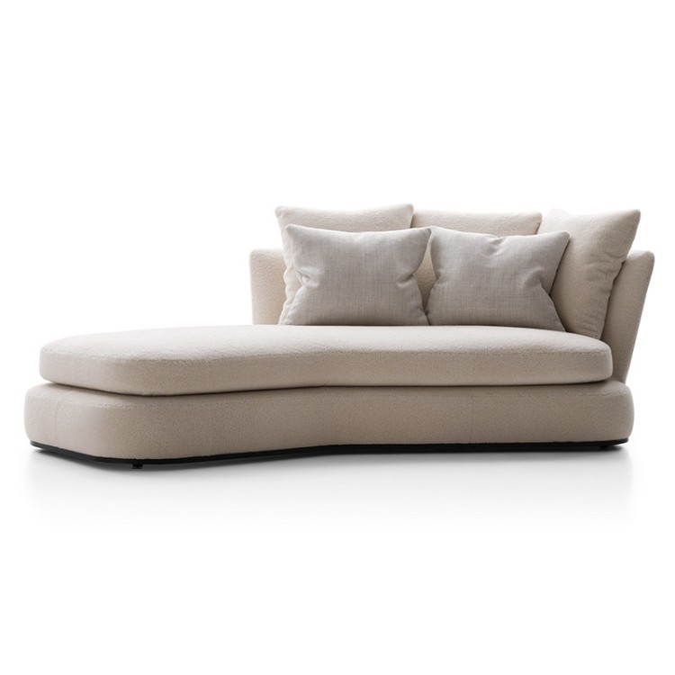 Modern Minimalist Chaise Lounge Sofa | Soft Curved Relaxing Modular Sofa - Image 3