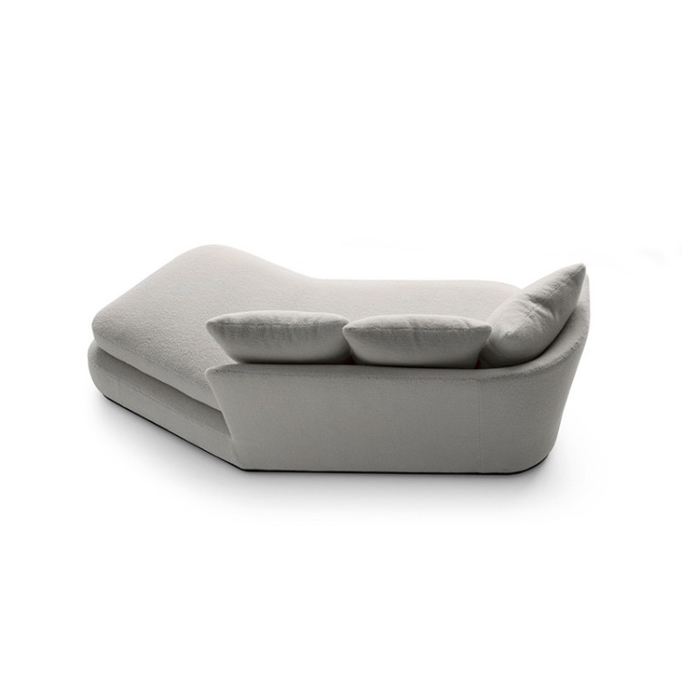 Modern Minimalist Chaise Lounge Sofa | Soft Curved Relaxing Modular Sofa - Image 4