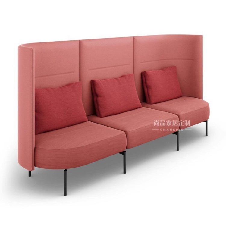 High-Back Face-to-Face Meeting Sofa | Semi-Enclosed Business Booth Seating - Image 4