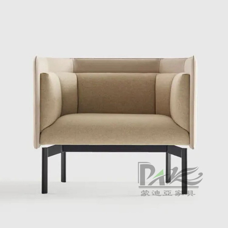 Red High-Back Two-Seater Booth Sofa | Enclosed Seating Design for Office Meetings & Commercial Lounges - Image 4