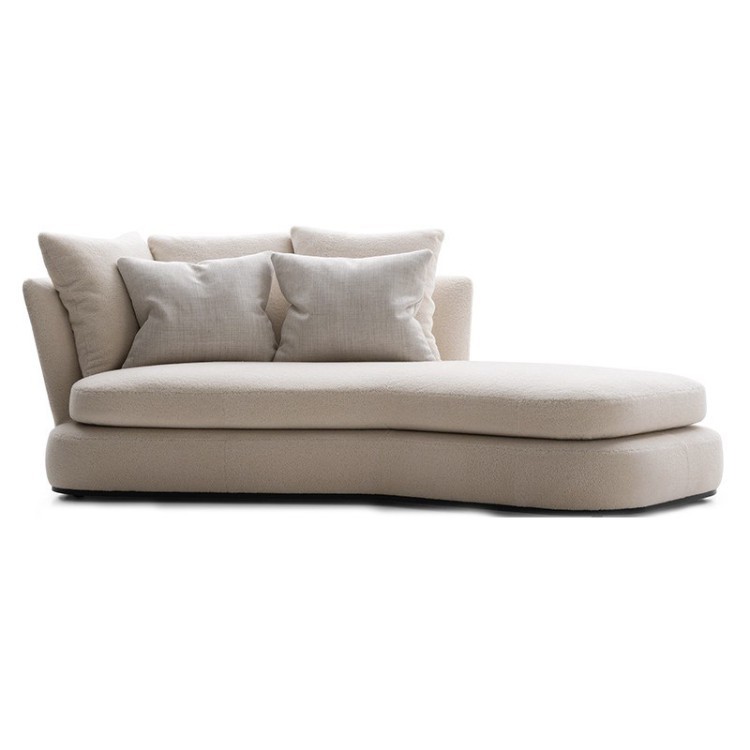 Modern Minimalist Chaise Lounge Sofa | Soft Curved Relaxing Modular Sofa - Image 5