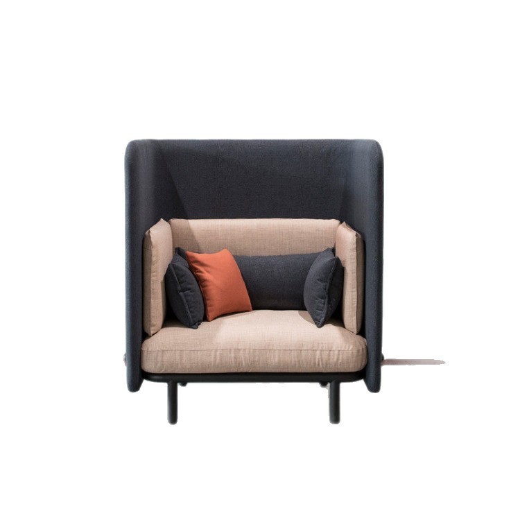 Modern High-Back Two-Seater Sofa | Enclosed Backrest Design for Office Lounges & Commercial Reception Areas - Image 5